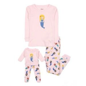 Leveret Girls & Doll Cotton Pajamas Mermaid size 2 years